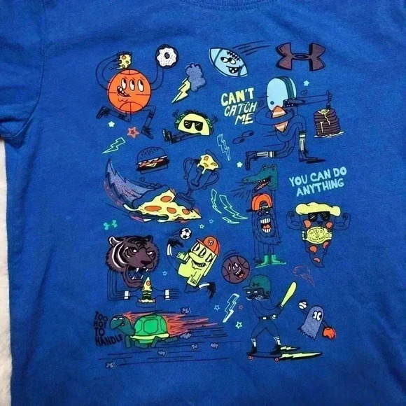 Under Armour T-Shirt Blue  With Characters Size 4T - Picture 2 of 16